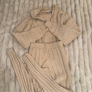 Fashion Nova Cream Cable Knit Sweater
